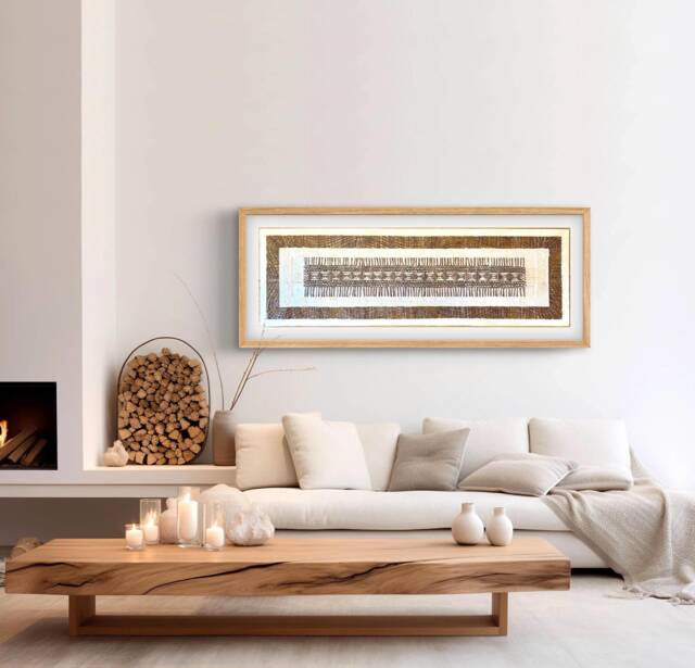 Handmade Mexican Amate Paper Wall Art - Xl 15.5X47 Modern - Unframed - image 1
