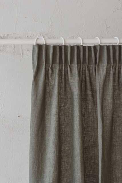 Pencil Pleat Linen Curtain - Natural Window Panel, Custom Washed Drapery, Soft Earthy For Living Room, Bedroom, Or Kitchen - image 1