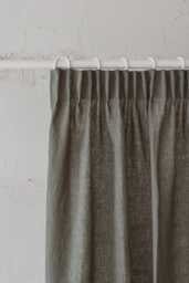 Pencil Pleat Linen Curtain - Natural Window Panel, Custom Washed Drapery, Soft Earthy For Living Room, Bedroom, Or Kitchen
