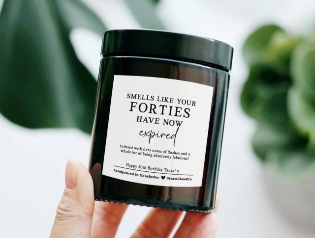 Funny 50Th Birthday Gift For Woman Friend Sister Colleague - Personalized Her Fifty Candle Forties Expired 1974 - image 1