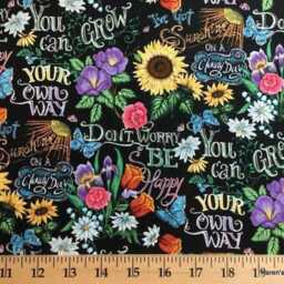 Black Sunflower Kitchen Valance - Inspirational Floral Butterfly Curtain Chalkboard Garden Window Treatment - thumbnail 2