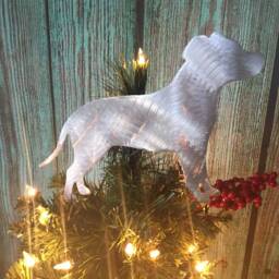 staffordshire Bull Terrier, Pit Bull, Natural Ears, Dog, Silhouette, Metal, Christmas Tree Topper, Wall, Shelf Art Or Yard, Great Gift - thumbnail 4