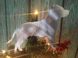 staffordshire Bull Terrier, Pit Bull, Natural Ears, Dog, Silhouette, Metal, Christmas Tree Topper, Wall, Shelf Art Or Yard, Great Gift - thumbnail 1