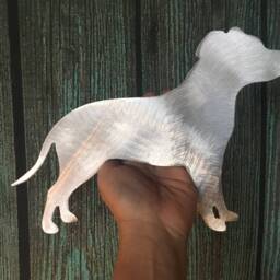 staffordshire Bull Terrier, Pit Bull, Natural Ears, Dog, Silhouette, Metal, Christmas Tree Topper, Wall, Shelf Art Or Yard, Great Gift - thumbnail 2