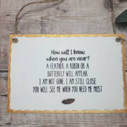 Memorial Plaque, Memorial Keepsake, Wall Hanging, Robins Appear, Heaven How Will I Know - thumbnail 3