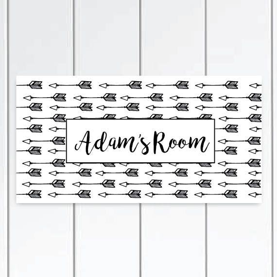 Personalized Arrows Door Sign - Arrow Wall Decor , Tribal Nursery Decor, Sign - image 1