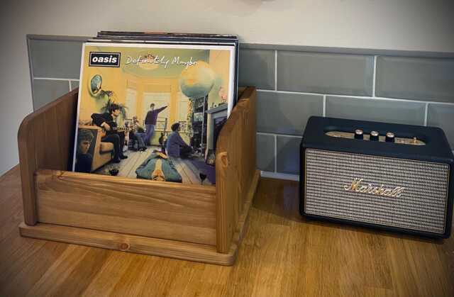 Handmade Solid Wood Vinyl Lp Record Storage Cube Box Flip Front Music Display - image 1