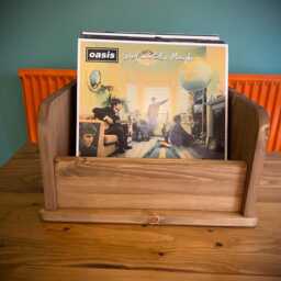 Handmade Solid Wood Vinyl Lp Record Storage Cube Box Flip Front Music Display - thumbnail 3