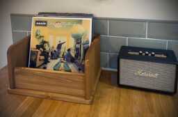 Handmade Solid Wood Vinyl Lp Record Storage Cube Box Flip Front Music Display