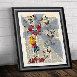 Alice in Wonderland Art Print Vintage Dictionary Page Cupcake - thumbnail 2