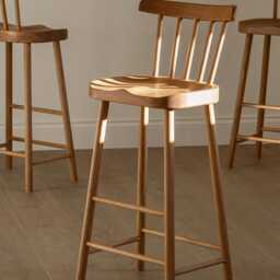 Manor House Stool in Oak/ Handmade To Any Height/ Solid Oak Kitchen Island Bar/Uk - thumbnail 2