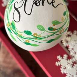 Personalised Ceramic Christmas Bauble, Hand Painted Name Ornament, Tree Decoration - thumbnail 2