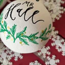 Personalised Ceramic Christmas Bauble, Hand Painted Name Ornament, Tree Decoration - thumbnail 4