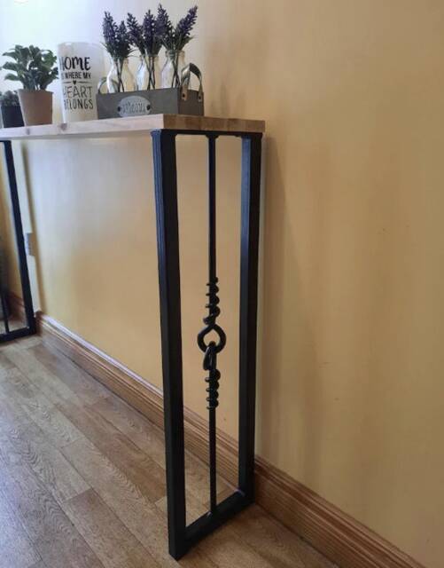 Table Legs Steel Console Set Of 2 Industrial Hallway Breakfast Bar Home Decor Scandinavian Style Various Sizes Twisted Metal Black Cttw