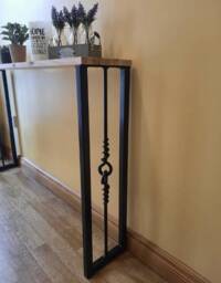 Table Legs Steel Console Set Of 2 Industrial Hallway Breakfast Bar Home Decor Scandinavian Style Various Sizes Twisted Metal Black Cttw - thumbnail 1