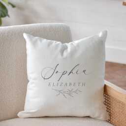 Personalized Girl's Name Pillow Cover, Neutral Nursery Decor - thumbnail 2