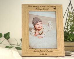 World's Best Grandma Belongs To Me - Gift For Granny Gran Personalised Frame For 7x5 Or 6x4 Picture - thumbnail 1