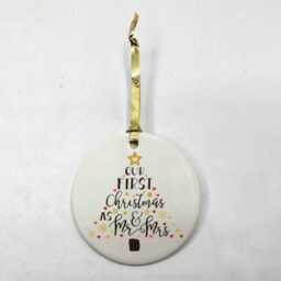 First Christmas Mr & Mrs Bauble, Ceramic Ornament, & Christmas, Wedding Gift, Bauble - thumbnail 3