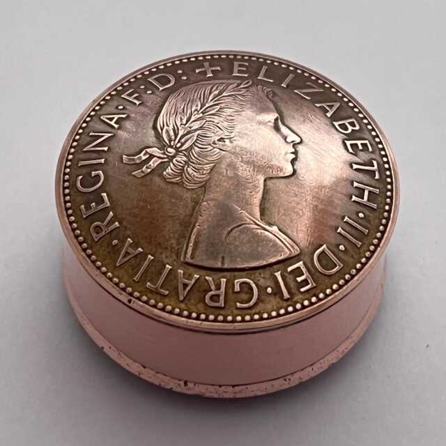 Big British Bronze Penny Coin Pot . Most Dates Available 1918 - 1967 Unique 60Th/80Th Anniversary Birthday Present. Snuff Stash Box - image 1