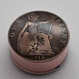 Big British Bronze Penny Coin Pot . Most Dates Available 1918 - 1967 Unique 60Th/80Th Anniversary Birthday Present. Snuff Stash Box - thumbnail 4
