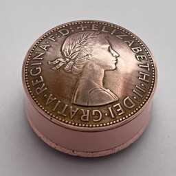 Big British Bronze Penny Coin Pot . Most Dates Available 1918 - 1967 Unique 60Th/80Th Anniversary Birthday Present. Snuff Stash Box - thumbnail 1