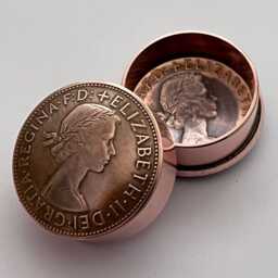 Big British Bronze Penny Coin Pot . Most Dates Available 1918 - 1967 Unique 60Th/80Th Anniversary Birthday Present. Snuff Stash Box - thumbnail 3