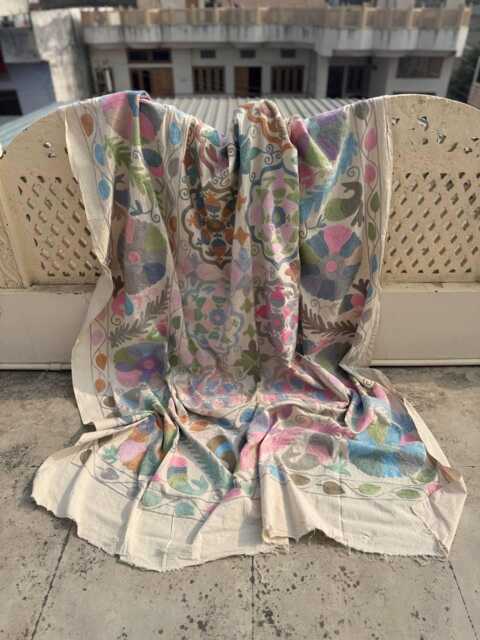 Hand-Embroidered Bohemian Cotton Suzani Quilt - Artisan Textile, Colorful Ethnic Throw Blanket, Home D??cor - image 1