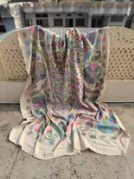 Hand-Embroidered Bohemian Cotton Suzani Quilt - Artisan Textile, Colorful Ethnic Throw Blanket, Home D??cor - thumbnail 1