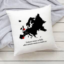 Personalised Long Distance Cushion - Gift Best Friend Family Missing You Leaving Cymraeg - thumbnail 2