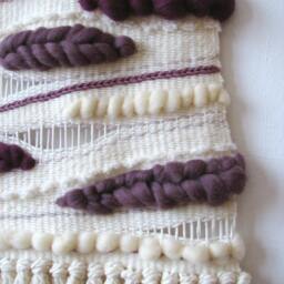 Boho Woven Wall Hanging Handcrafted Burgundy Tapestry With Tassels - thumbnail 3