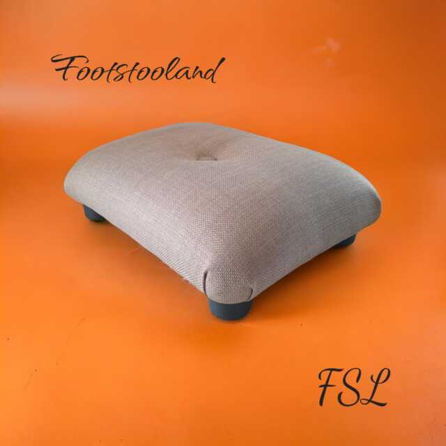 Handmade Low Footstool Under Desk Footrest With Button - image 1