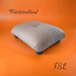 Handmade Low Footstool Under Desk Footrest With Button - thumbnail 1