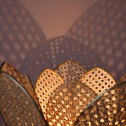 Floor Lamp & Double Flower Lampshade - Cannage - thumbnail 3