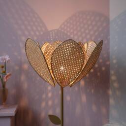 Floor Lamp & Double Flower Lampshade - Cannage - thumbnail 2