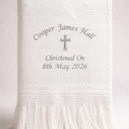 Personalised Baby Shawl Blanket Christening Baptism Naming Day Gift - thumbnail 4