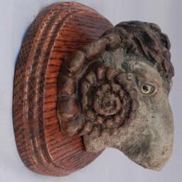 Original Bronze Rams Head Goat Sculpture Figure Wall Hanging Plaque Hot Cast Bronze Metal Casting Lost Wax Method - thumbnail 3