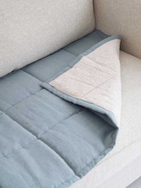 Sofa Topper For Pets & Kids, Linen Quilted Protector, Slipcover Only Sitting Area, Two Side Pad Topper - image 1