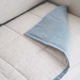 Sofa Topper For Pets & Kids, Linen Quilted Protector, Slipcover Only Sitting Area, Two Side Pad Topper - thumbnail 2
