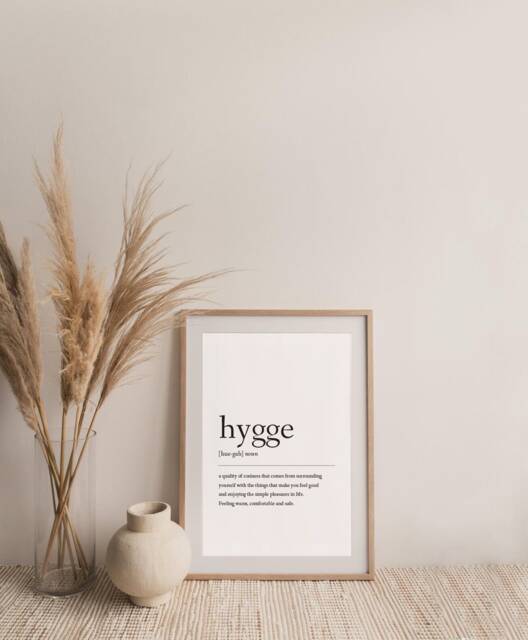 Hygge Definition Print, Hallway Living Room Prints, Neutral Bedroom Family Home Lounge Wall Art - image 1