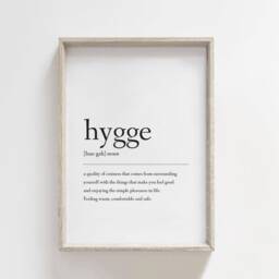 Hygge Definition Print, Hallway Living Room Prints, Neutral Bedroom Family Home Lounge Wall Art - thumbnail 2