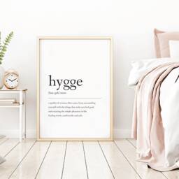 Hygge Definition Print, Hallway Living Room Prints, Neutral Bedroom Family Home Lounge Wall Art - thumbnail 3