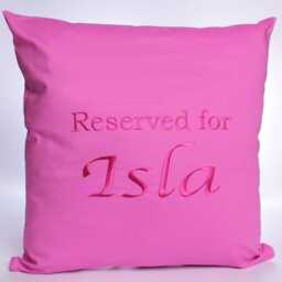 "Personalised Embroidered Cushion - Custom ""Reserved For" - thumbnail 2