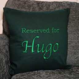 "Personalised Embroidered Cushion - Custom ""Reserved For" - thumbnail 3