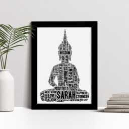 Personalised Buddha Print -Custom Buddhism Word Wall Art Picture Poster - Home Decor Gifts Meditation, Mindfullness For Men, Women - thumbnail 2