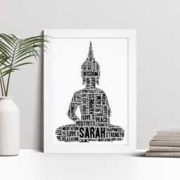 Personalised Buddha Print -Custom Buddhism Word Wall Art Picture Poster - Home Decor Gifts Meditation, Mindfullness For Men, Women - thumbnail 1
