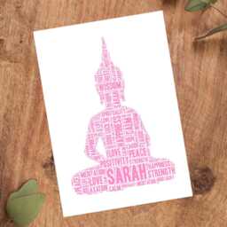 Personalised Buddha Print -Custom Buddhism Word Wall Art Picture Poster - Home Decor Gifts Meditation, Mindfullness For Men, Women - thumbnail 3