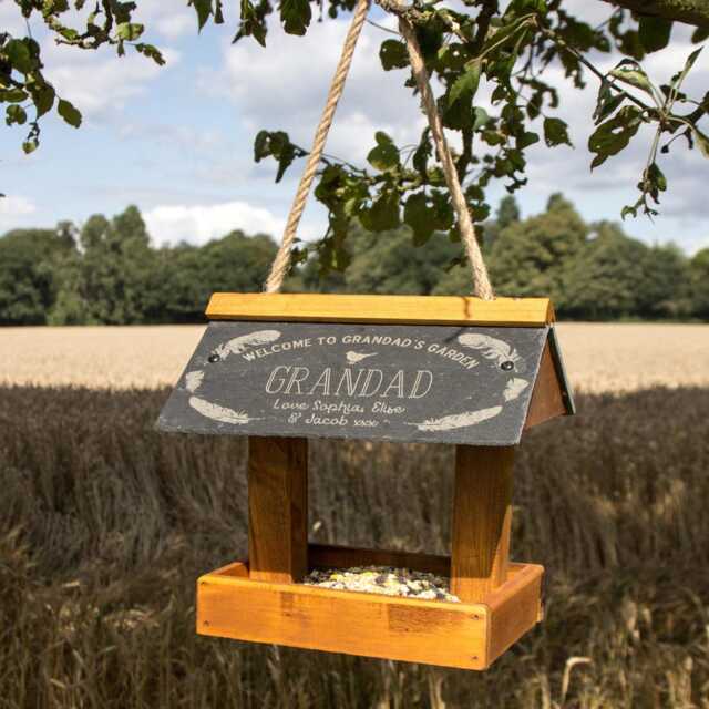 Personalised Bird Feeder Slate Hanging - image 1
