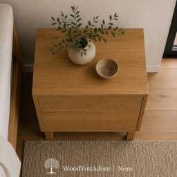 "Solid Wood Bedside Table ""Nero" - thumbnail 2