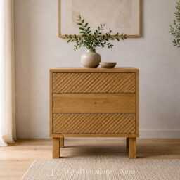 "Solid Wood Bedside Table ""Nero" - thumbnail 3