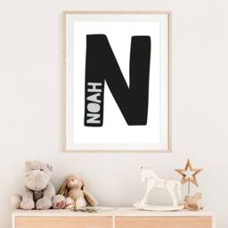 Personalised Initial Print, Boys Nursery Prints, Name Wall Art, Bedroom Decor, Girls Decor - thumbnail 3